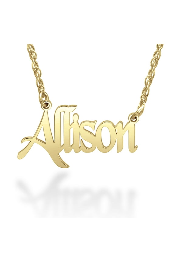 Ladies Sterling Silver Yellow Gold Plated Personalized Name Necklace