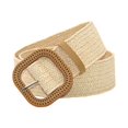 thumbnail image 1 of Ladies Straw Woven Waist Skinny Waist Waistband White, 1 of 7