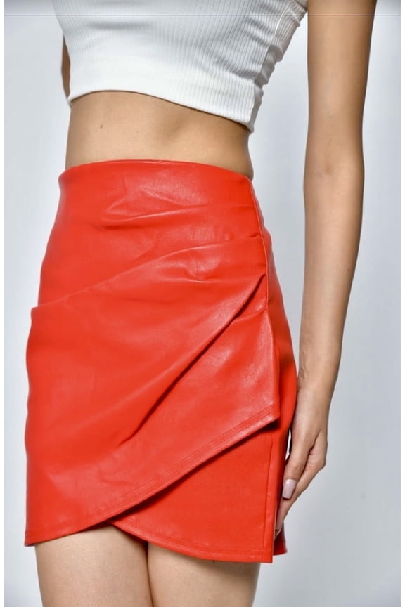 Ladies Stretchable Leather Designer Skirt