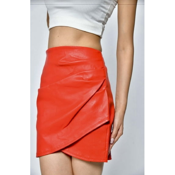 Ladies Stretchable Leather Designer Skirt