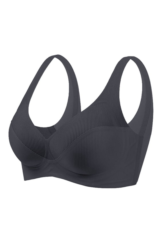 Ladies' Striped Soft Support Seamless Vest Underwear Without Steel Ring Large Look Smaller Gather And Gather High Elastic Bra Bras Strapless Sports Bras Pack Push up Bra Compression Bra Pack of Push