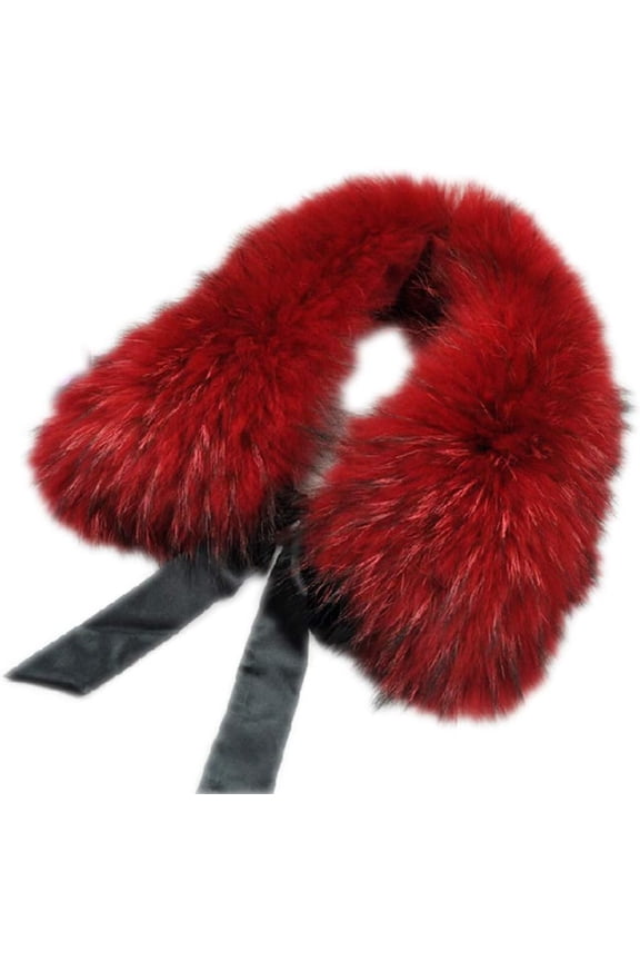 Ladies Stylish Faux Fur Collar Scarf with Satin Ribbon Fake Fur Cape Wrap Shawl Shrug