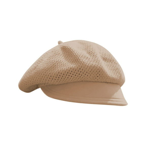 Ladies' Summer Beret, Breathable Beach Hat, Adjustable Casual Sun Protection, Lightweight Polyester Outdoor Headwear