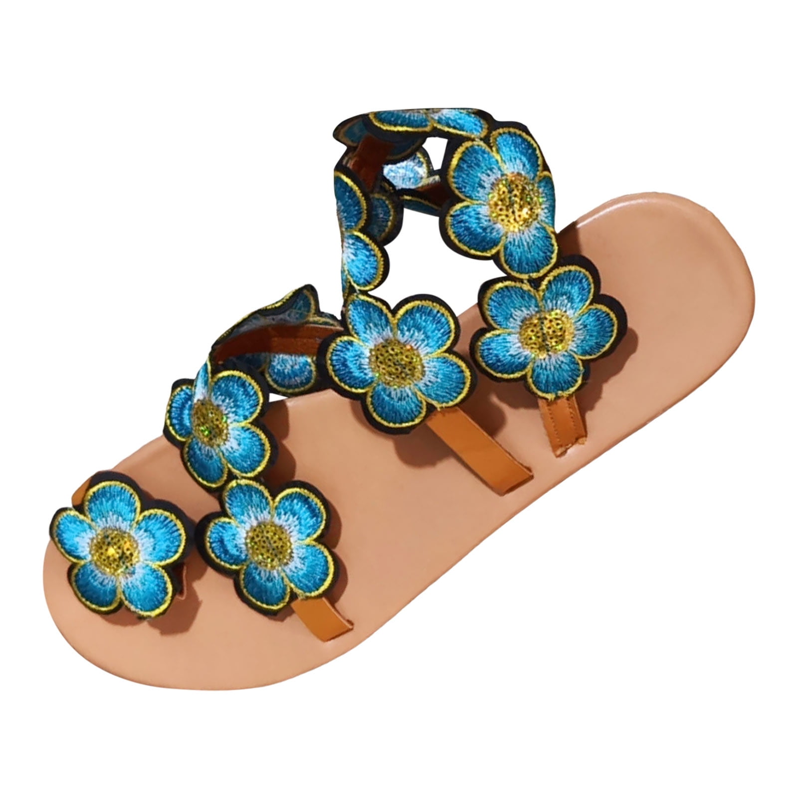 Ladies Summer Casual Flowers Bohemian Style Beach Large Size Set Toe ...