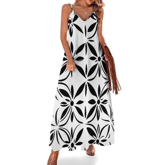 Ladies' Summer Dress Beach Sleeveless Bohemian Pattern T-shirt Vest Sun Skirt