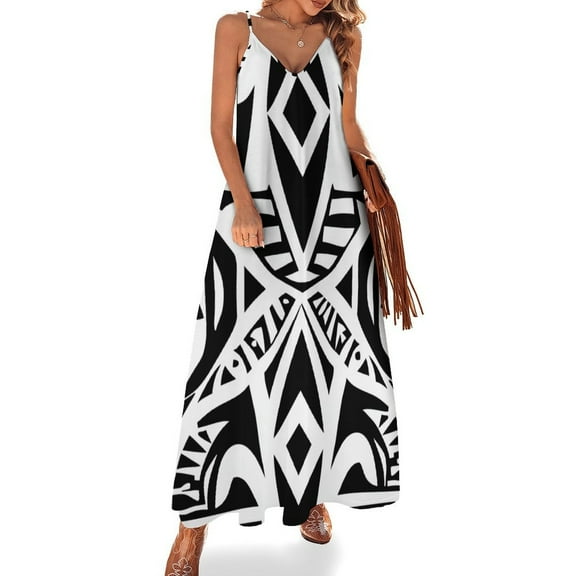 Ladies' Summer Dress Beach Sleeveless Bohemian Pattern T-shirt Vest Sun Skirt