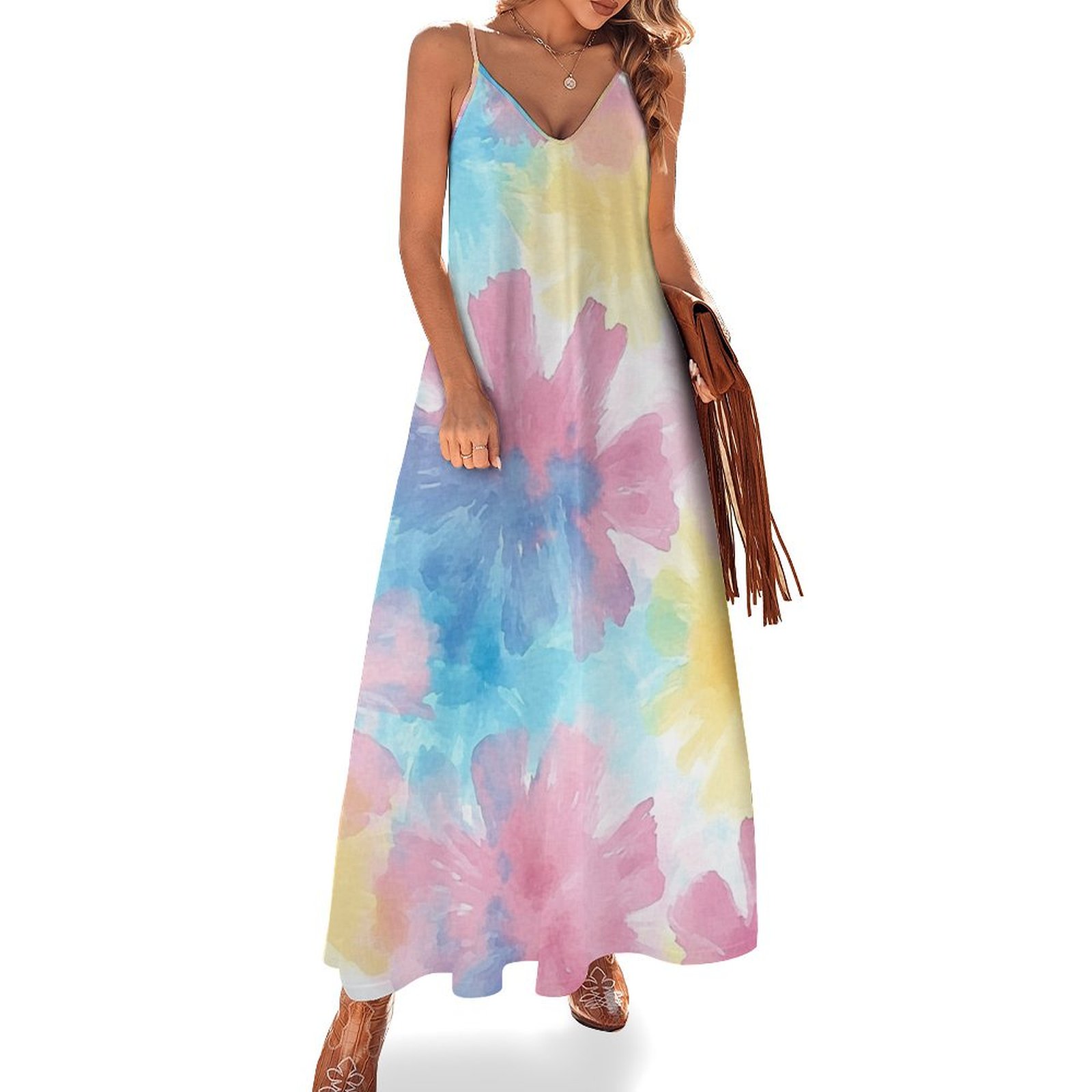 Tie Dye Summer Dress - Sleeveless Women’s Beach Holiday Look