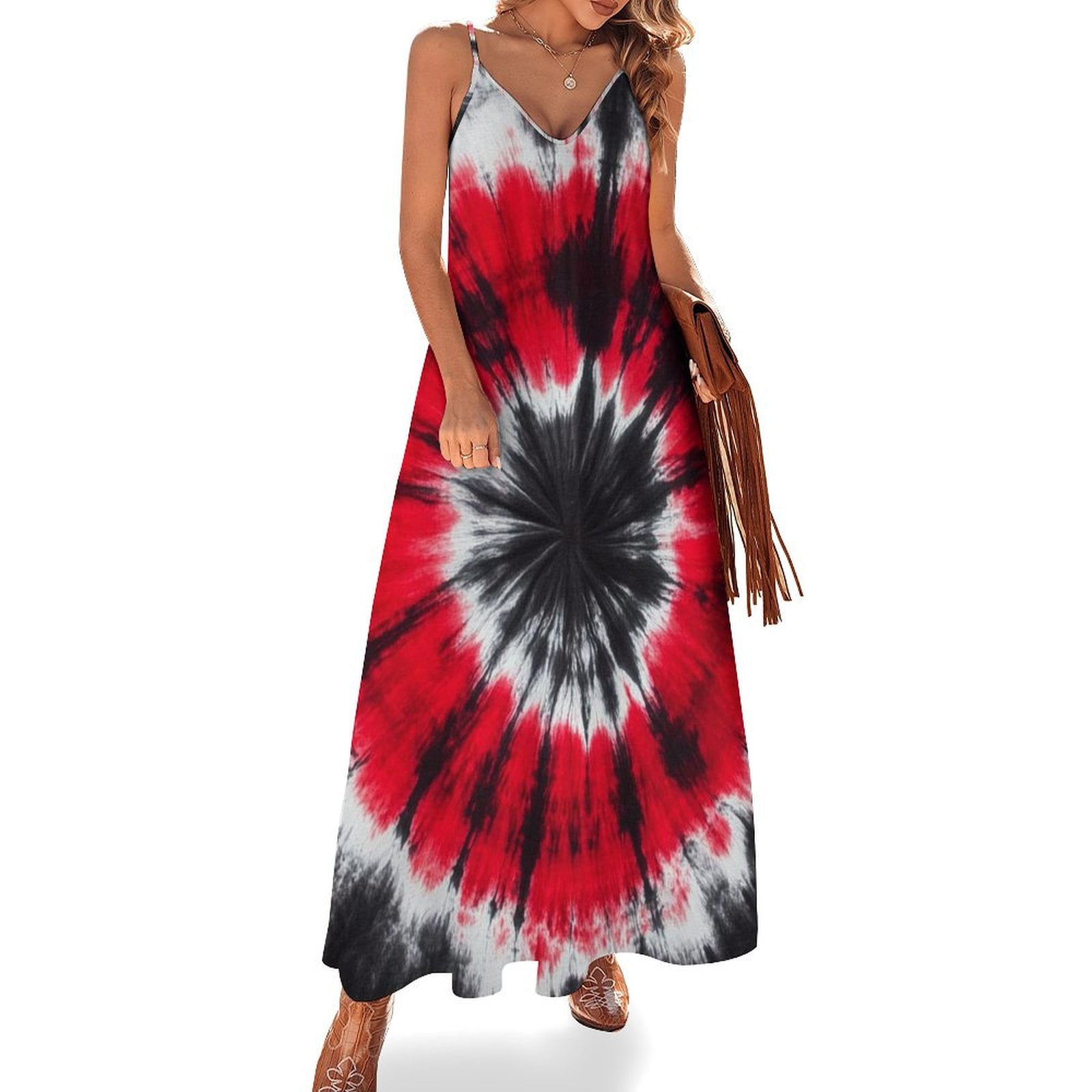 Tie Dye Summer Dress - Sleeveless Women’s Beach Holiday Look main image 1