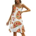 thumbnail image 1 of Ladies' Summer Dress Beach Sleeveless Fun Pizza T-shirt Vest Sun Skirt, 1 of 8
