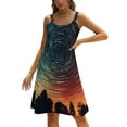 thumbnail image 1 of Ladies' Summer Dress Beach Sleeveless Galaxy Star Outer Space T-shirt Vest Sun Skirt, 1 of 8