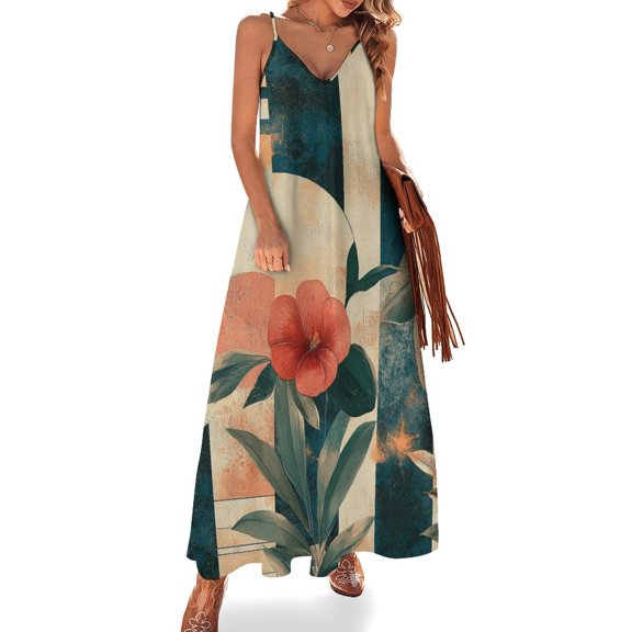 Ladies' Summer Dress Beach Sleeveless Nbow_43224_Retro_and_Vintage_Aesthetics_seamless_c8b8e78c-25a3-44e5-97b4-8bf7c2c00e8f_1 T-shirt Vest Sun Skirt