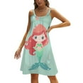 thumbnail image 1 of Ladies' Summer Dress Beach Sleeveless Ocean Cute Mermaid T-shirt Vest Sun Skirt, 1 of 8