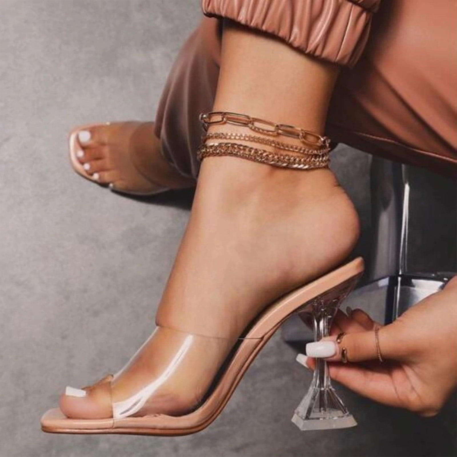 Women's Shoes Transparent Heel, Women's Transparent Sandals