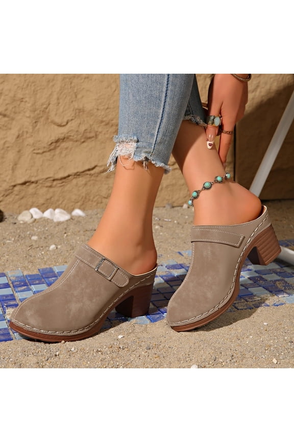 Ladies Summer Fashion Clog Sandals with Thick Bottom Half Orthopedic Slippers Wedge Heels Lightweight Shoes for Warm Days