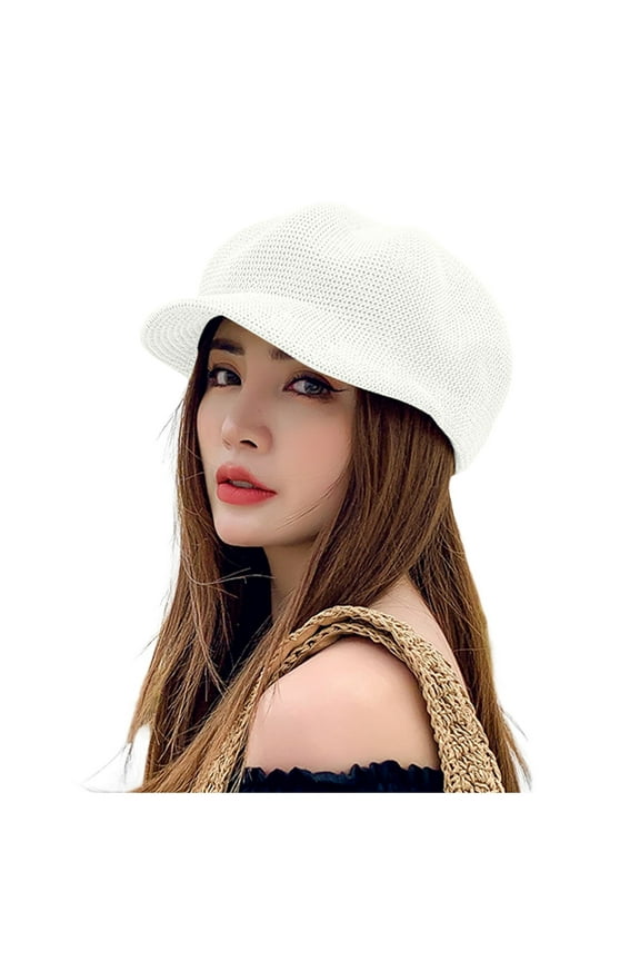 Ladies Summer Outing Sunblock Tongue Octagon Beret for Women Christmas Girls Adult Women French Sock Stocking Cap Women Winter Hat Color Wool Barrette Hat Girl Goofy Movie Oatmeal Ladies Hat
