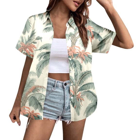 Womens Summer Tops, Women'S Tops, Stylish Casual Women's Summer Short Sleeve Printed Shirt - Comfortable Blouse for Daily Wear and Outings