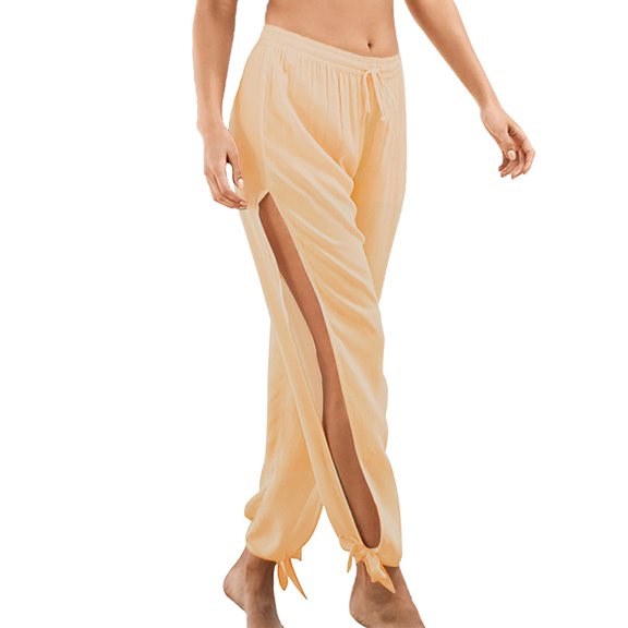 Ladies Summer Yoga Leisure Low Waist Slit Wide Leg Yoga Light Comfortable Flared Pants