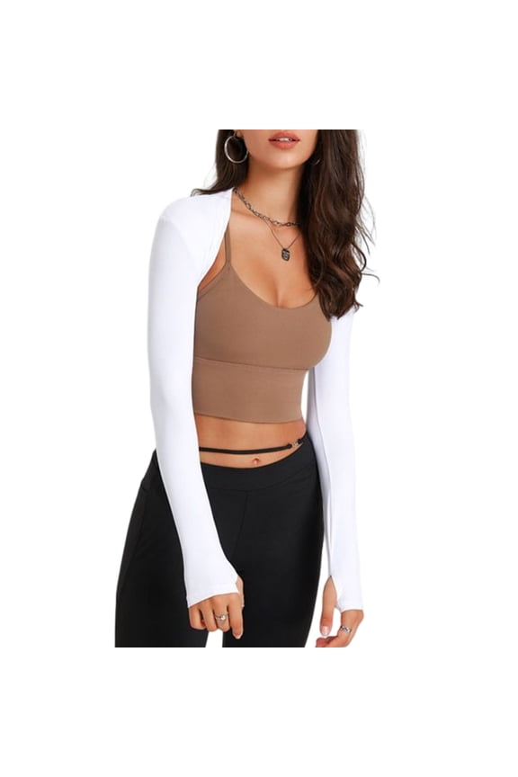 Ladies Sun Protection Clothing Womens Yoga Shrug Crop Tops Solid Color Open Front Crop Cardigan Sun Protection Tops