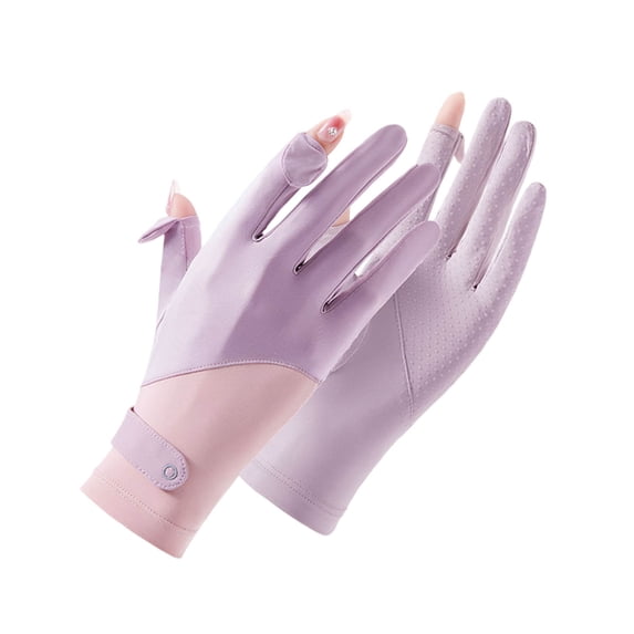 Ladies' Sun Protection Gloves UV Breathable, Resistant Gloves Touch Screen Full Finger Gloves Suitable for Driving Cycling Fishing