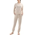 thumbnail image 1 of Ladies Super Soft Pre-Washed Casual 2 Piece Lounge Sets Top and Bottom Sleepwear Loungewear with Pockets, 1 of 7