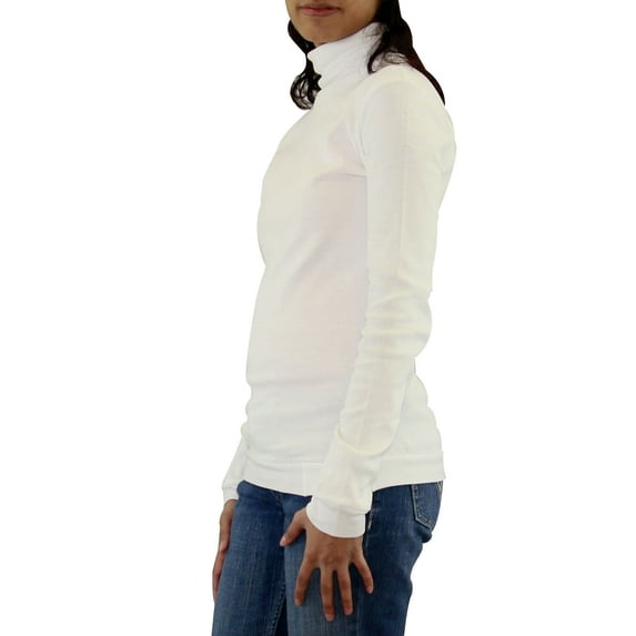 Ladies Supersoft Cotton Long Sleeve Top Turtleneck