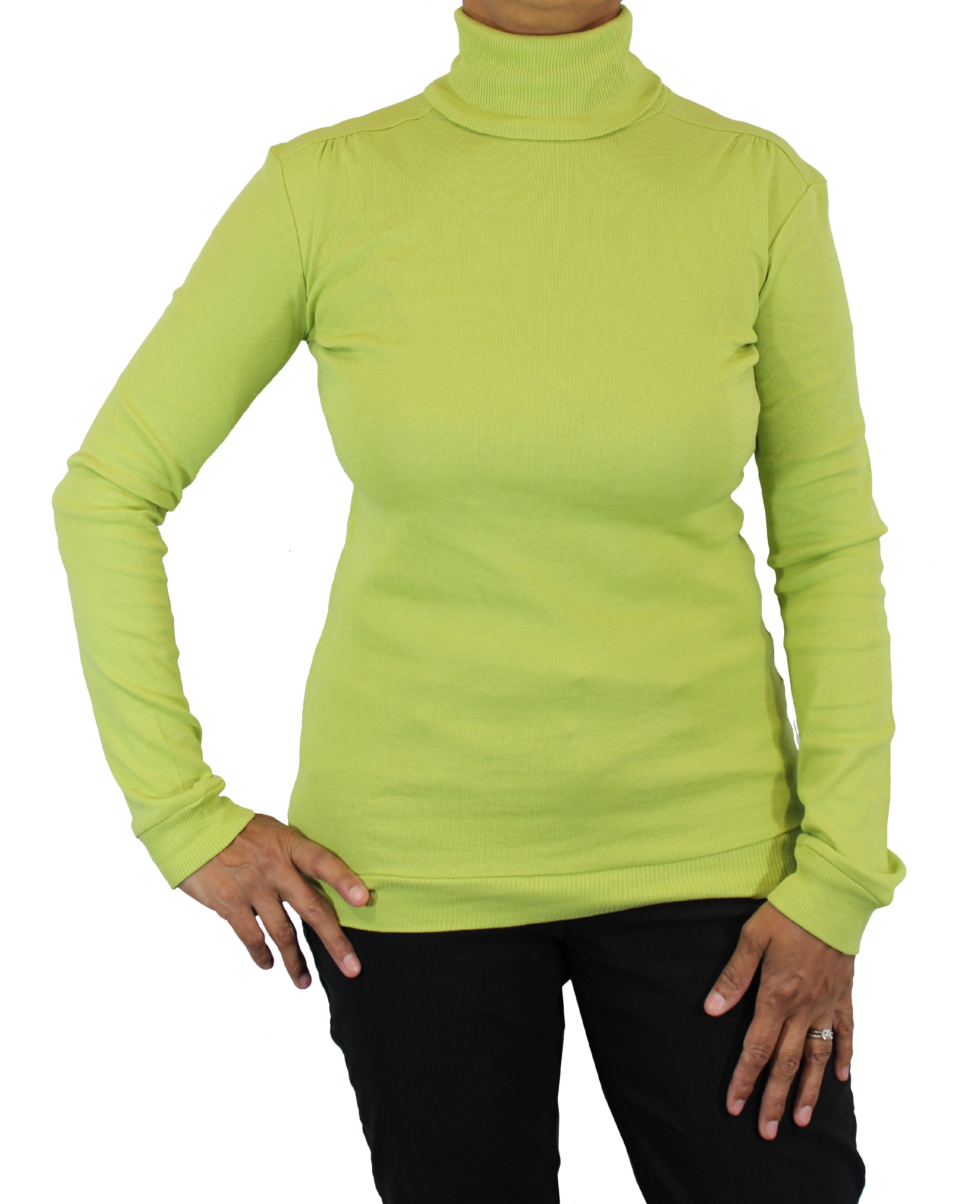 lime green mock turtleneck