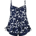 thumbnail image 1 of Ladies Swimsuits Women's Plus Size Swim Dress Separate Tankini Belly Covering Printed Boxer Trunks, 1 of 4