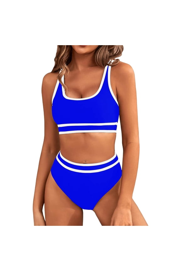 Workout Sets Juniors Bathing Suit Women Two Piece Set Blue-2 , Sizes S-XL
