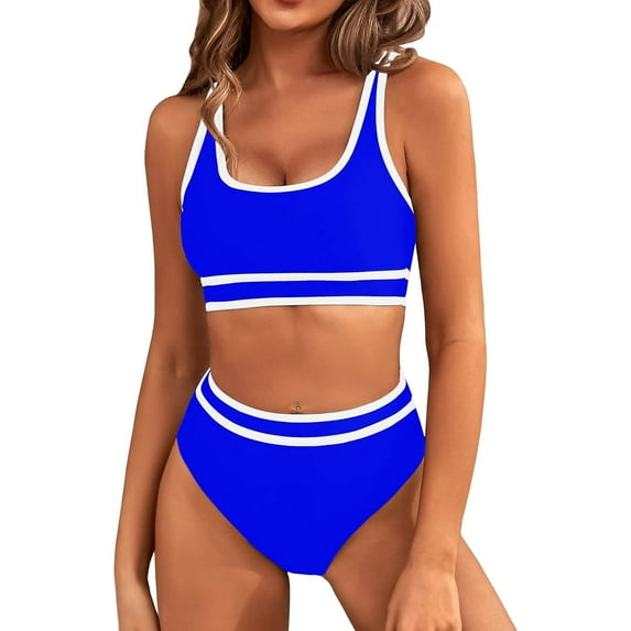 Workout Sets Juniors Bathing Suit Women Two Piece Set Blue-2 , Sizes S-XL