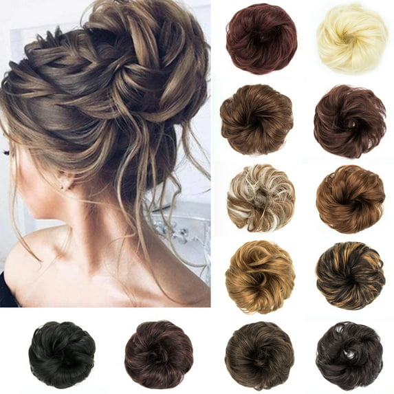 Ladies Synthetic Chignons Hair Extensions Wavy Curly Hair Piece Scrunchies Wrap Ponytail Hair Bun Hairpiece Wig Accessories