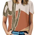 thumbnail image 1 of Ladies T Shirt Desert Landscape O Neck T Shirts Short Sleeve Sand Dune Modern Pattern Tops Classic Top Tees Big Size, 1 of 7