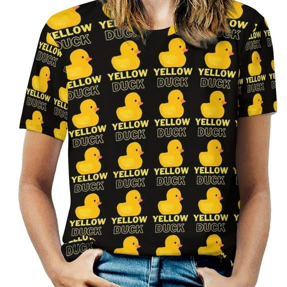 Ladies T Shirt Rubber Ducks O Neck T-Shirts Short Sleeve Cute Animal Print Pretty Design Tops Street Wear Top Tees Big Size 5XL