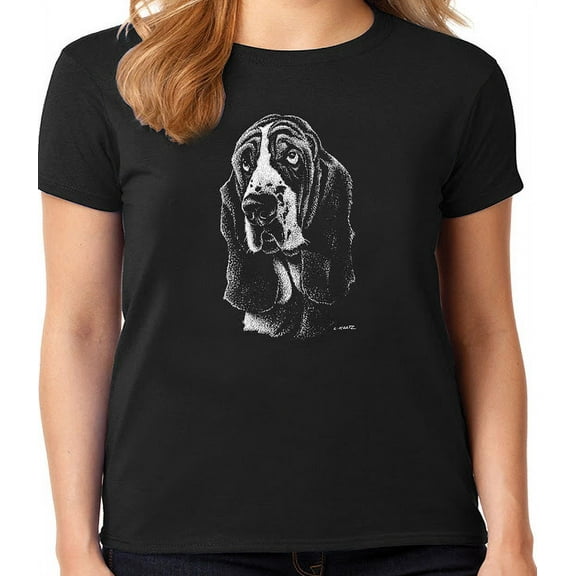 Ladies T-shirt Basset Hound Dog Breed Gifts
