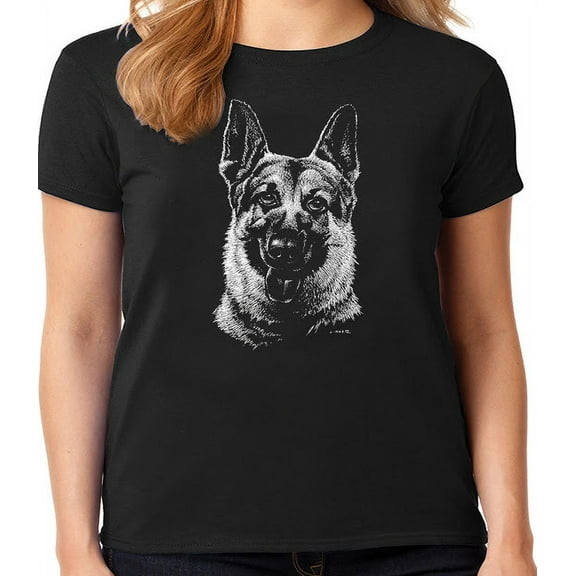 Ladies T-shirt German Shepherd Face Dog Breed Gifts
