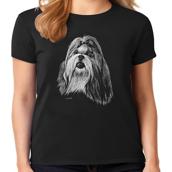 Ladies T-shirt SHIH TZU Face Dog Breed Gifts