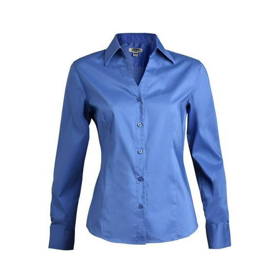 Ladies' Tailored V-Neck Stretch Blouse-Long Sleeve