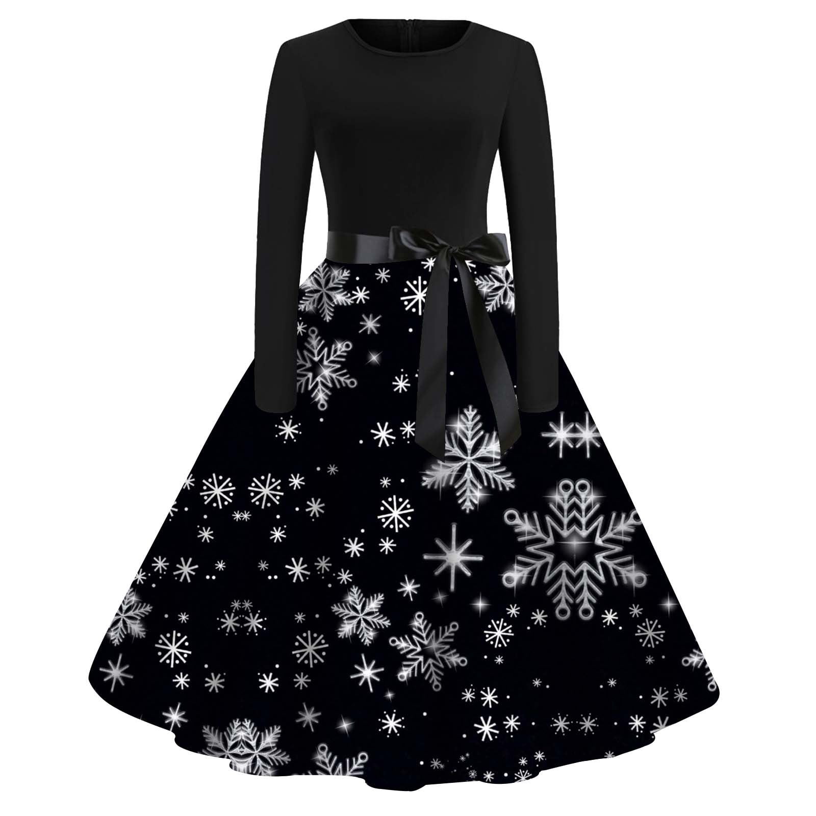 Ladies Temperament Fashion Casual Christmas Print V Neck Neck Big Swing