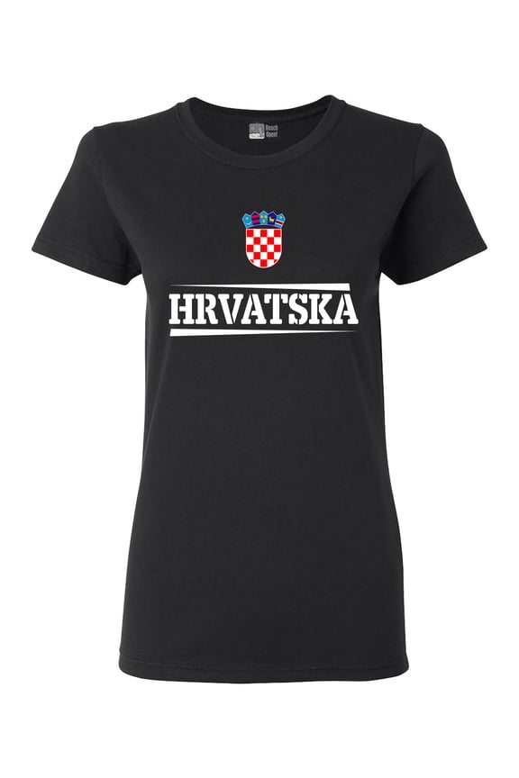 Ladies The World Hrvatska Croatia Football Soccer Team Sports DT T-Shirt Tee
