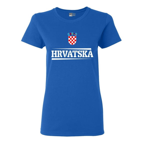 Ladies The World Hrvatska Croatia Football Soccer Team Sports DT T-Shirt Tee