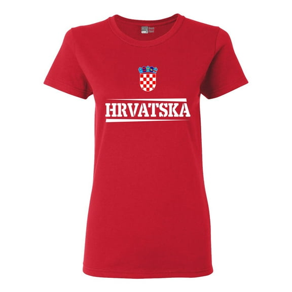 Ladies The World Hrvatska Croatia Football Soccer Team Sports DT T-Shirt Tee