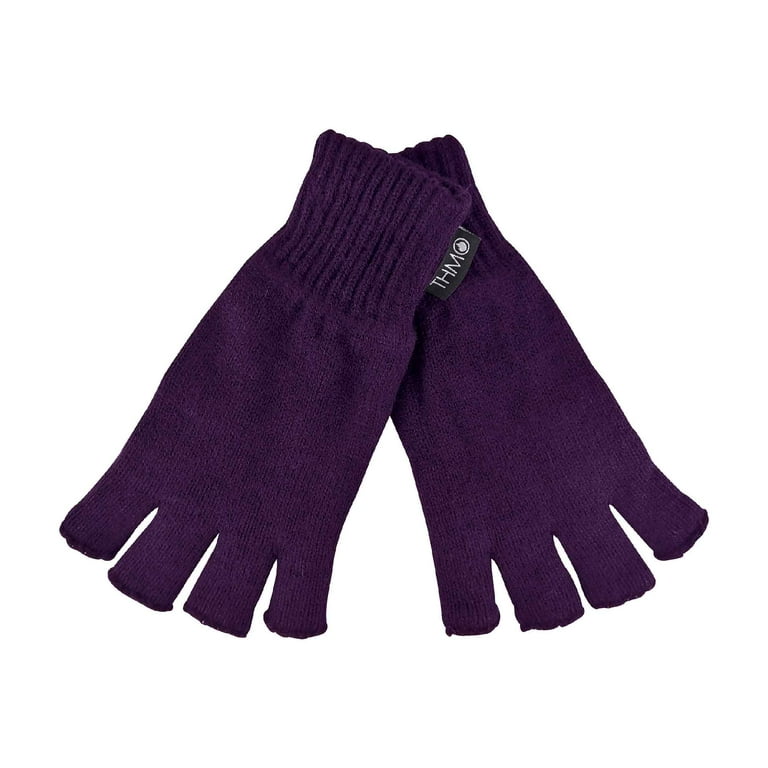 Ladies Thermal Fingerless Gloves THMO Winter Fleece Lined Soft