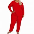 thumbnail image 1 of Ladies Thermal Underwear Sets, Hugcore Thermal Underwear and Women Plus Size Winter Warm Fleece Lined Base Layer Long Top and Bottom Sets Women's Thermal Underwear Red 5XL, 1 of 8