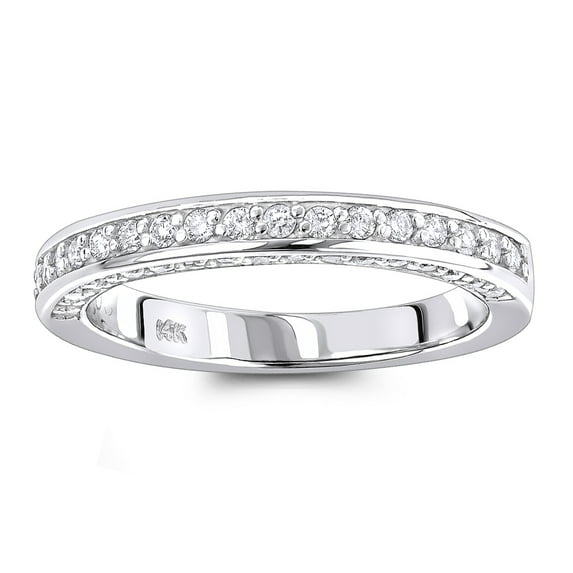 Ladies Thin 14K Designer Natural 0.6 Ctw Diamond Engagement Ring Band (Yellow Gold Size 4.5)