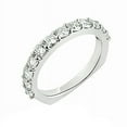 thumbnail image 1 of Ladies Thin Round Diamond Wedding Band 14k Flat Bottom Rings (White Gold Size 7.5), 1 of 3