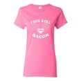 thumbnail image 1 of Ladies This Girl Loves Bacon T-Shirt Tee, 1 of 2
