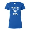 thumbnail image 1 of Ladies This Girl Loves Being A Vegan T-Shirt Tee, 1 of 2