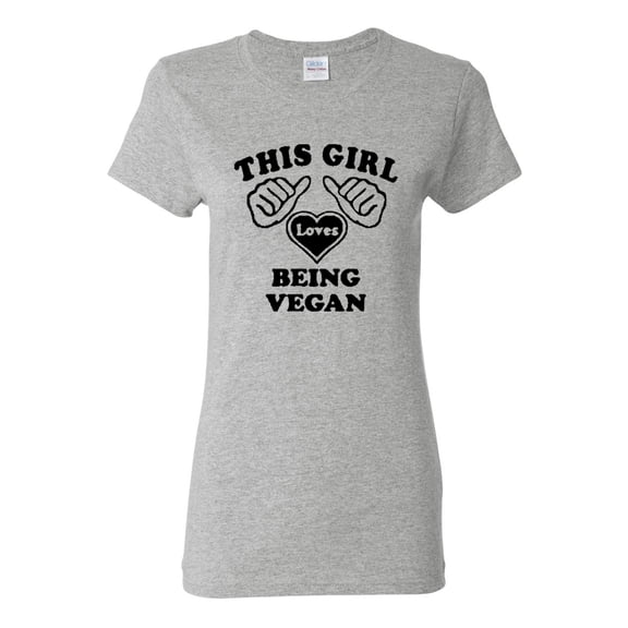 Ladies This Girl Loves Being A Vegan T-Shirt Tee