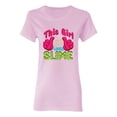 thumbnail image 1 of Ladies This Girl Loves Slime Slime Lovers Party Funny DT T-Shirt Tee, 1 of 2