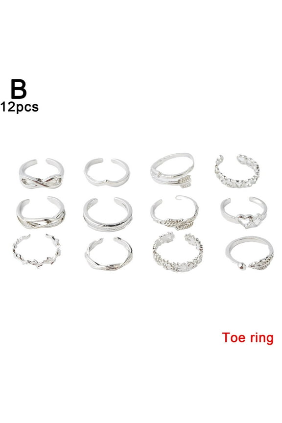 Ladies Toe Ring Knuckle Rings Set Retro Boho Foot Ring Set Women Jewelry .New A3K0