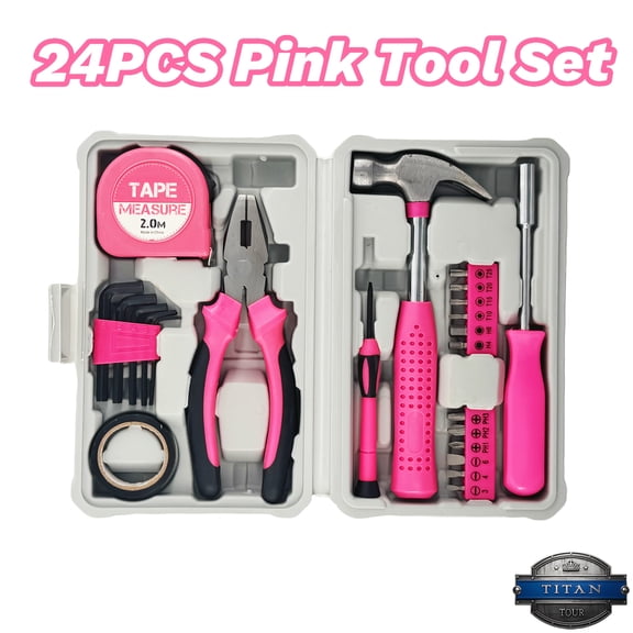 Ladies Tool Set 53-Piece with Hammer, Screwdrivers, Gauges & Gadgets | Advanced Home Maintenance Kit Designed for Women